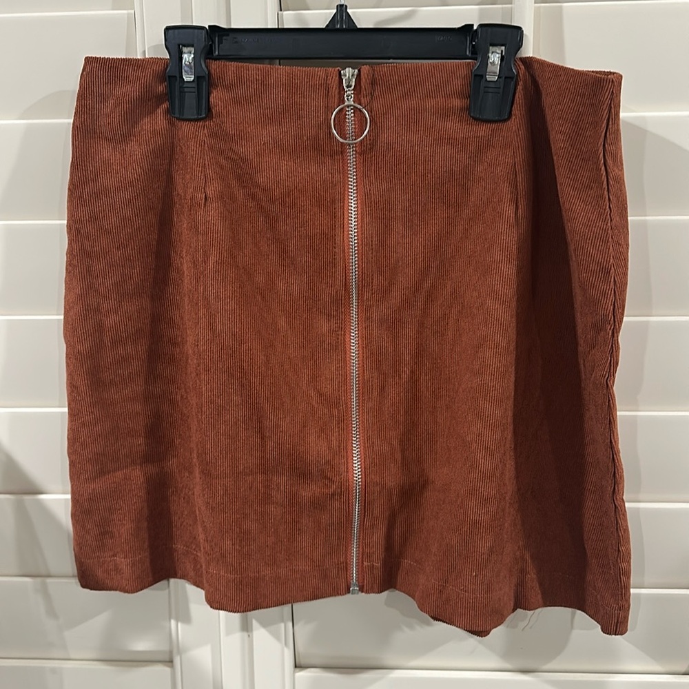 SHEIN Corduroy Zip Skirt Size Largee